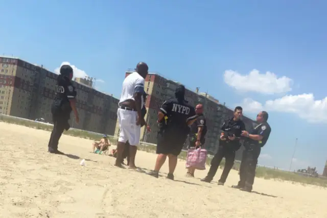 Police arrested a nutcracker salesman on Rockaway Beach on Sunday